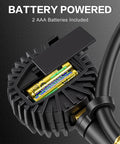 Digital Tire Pressure Gauge With Inflator And 250 PSI Heavy Duty Air Chuck showing battery compartment with included AAA batteries