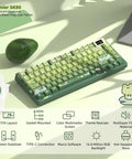 Slick 75 Percent Mechanical Gaming Keyboard With A Dope Color Multimedia Display Featuring Custom Gif Animations Rgb Backlit Keys And Smooth Typing Vibes For Windows And Mac Rigs in matcha green frog theme.