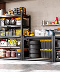 Beefy Heavy Duty Garage Shelving Set, 2-Pack, 5-Tier Metal Storage Racks, 71 Inch High, 35 Inch Wide, 15.7 Inch Deep, Adjustable Steel Shelves, Supports Up To 2050 Lbs Total, Perfect For Tools, Bins, And Bulk Items in garage