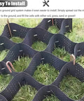 Heavy Duty Gravel Stabilizer Geogrid with Drainage Holes for Driveway and Garden 3x7m grid installed on grass with stakes