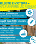 Infographic showing garden and cleaning uses for 5 Liter Acid-Resistant Garden Sprayer With 0.4 Meter Extension Lance For Acetic Acid Sprays