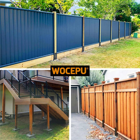 2 Pack Heavy Duty Stainless Steel U Shape Fence Post Holder Base For Wet Concrete Posts 4X4 Actual 3.5X3.5 Deck Railing Pergola Wood Post Bracket Anchor Dark Grey Built To Last