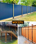 Three different fences and deck railings using heavy-duty stainless steel U shape 4x4 post holder bracket for support.