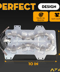 Dryer Heating Element And Thermostat Replacement Kit For DV Series Dryers, 10x9 inch metal coil design, easy install