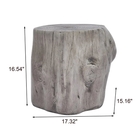 Super Sleek Tree Stump Side Table For Your Backyard Vibes And Indoor Lounge Setup Featuring Realistic Concrete Finish Totally Dope Accent Table For Modern Patio Or Cozy Living Room Space In Antique Grey
