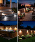 Solar Powered Fence Lights 12 Pack Outdoor Deck Lights Waterproof Stainless Steel Security Wall Lamps