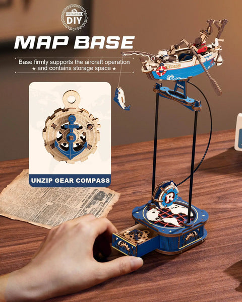 3D Wooden Puzzle For Adults Gravity Swing Ocean Fisher Model Kit With 161 Pieces No Fuss Setup Maritime Boat Craft For Home Display And Collectors Great Gift For Maritime Buffs, wooden fishing boat on display stand