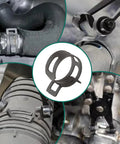 227 Piece Spring Band Hose Clamp Kit With Swivel Flat Band showing 28 size range from 6mm to 38mm used on auto hoses