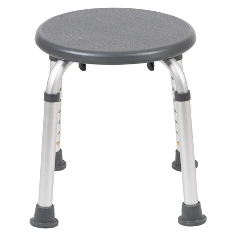Aluminum Bath And Shower Chair With Adjustable Height And Anti Slip Medical Seat For Easy Safe Transfers 300 Lb Weight Capacity No Slip Feet Ideal For Elderly And Post Surgical Use Gray