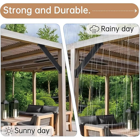 Heavy Duty Connector Brace Kit With 45 Degree Corner Braces For Gazebos, Tree Houses, Cabins And Patios, Beefy Steel, Powder Coated, Diagonal Bracing For Wood Structures, Two Pack