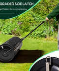 Person using Beast Compost And Peat Moss Spreader For Lawns And Gardens With 2 In 1 ATV And T Shaped Handle in garden
