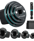 Low Profile Impact Socket Adapter Set, 5 Piece Magnetic Drive Converter Kit For Tight Spaces, Reaches Engine Bays And Dash Areas, Includes 1/4 To 3/8, 3/8 To 1/2, 1/2 To 3/4, 3/4 To 1, And 1/4 Hex Adapters For Impact Wrench And Drill