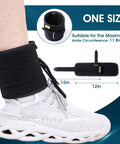Adjustable Drop Foot AFO Brace For Unisex Use on ankle with size guide, breathable black fabric, one size fits all.