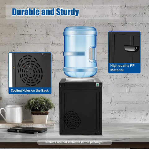 Hot And Cold Water Dispenser For 4.9 Gallon Bottles Desktop Countertop Water Cooler with black design on countertop
