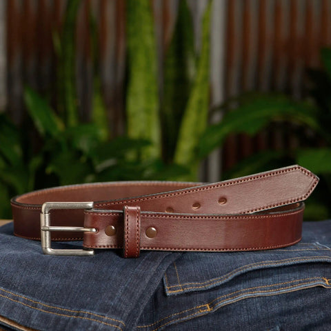 Mens Leather Belt For Work Casual And Dress 1.50 Inch Wide Brown Belt For Jeans Trousers And Slacks Durable Everyday Wear Perfect Fit For Any Outfit Built To Last All Day Comfort