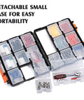 Detachable 16 Section Toolbox With 13.5 Inch Removable Toolbox Dual Sided Storage filled with tools and small parts