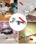 Beefy Pro Grade Heavy Duty Double Head Push Pull Toggle Clamp for woodworking jigs and welding, adjustable with 992.1 lb force.