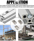 Application of 100 Pcs M8 T Slot Nuts Hammer Head Fasteners For 4040 Aluminum Profiles in industrial settings and construction.