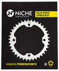 Drive Sprocket Chain Combo For Yamaha Raptor 350 Rear Drive Sprocket on packaging, metal finish 2004 to 2013 models