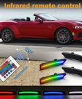 Ford Mustang S650 RGB LED Side Marker Lights Kit Smoked Lens Front And Rear Bumper Lamps with 16 Color Remote Control