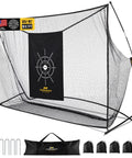 Heavy Duty Golf Practice Net 10x7ft With Noise Reducing Silk Target For Backyard Or Garage Setup Built To Last With Fiberglass Poles