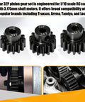 Three-Piece 32P Pinion Gear Set Hardened Steel 3.175mm Shaft 45 Pitch 13T 14T 15T 0.8M For 1 By 10 Scale RC Cars Upgrade Compatible