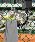 Fence Mount Live Streaming Kit For Mevo Start And GoPro On Chain Link Fences with storage bag and clamp setup