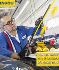 Mechanic handling 26 inch and 19 inch front windshield wiper blades, installing for Honda Accord 2008-2017 and Toyota Prius 2010-2015
