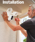 Ring Floodlight Cam Wired Plus security camera, white, outdoor wall-mount installation
