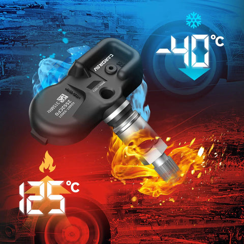 315MHz Tire Pressure Monitoring Sensor 4-Pack For Toyota Cars And SUVs No Fuss TPMS Replacement Kit OE Fit 2003-2019, -40°C to 125°C