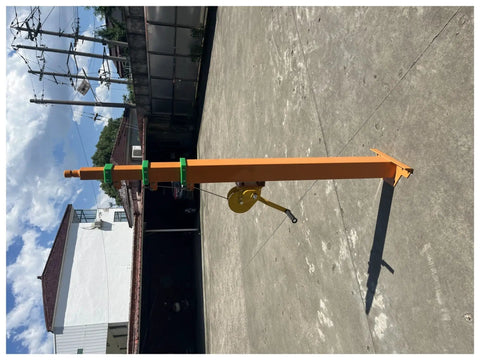 Real Deal 8 Meter Hand Winch Telescopic Lifting Mast With Durable Aluminum Profile And Smooth Crank Mechanism For Construction Rigs and Camera Support, showing orange mast in open position.