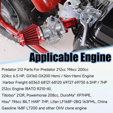 26mm Carburetor Throttle Assembly Kit Replacement for Predator 212cc 224cc 196cc Engines on mini bike engine