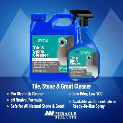 All Purpose Tile And Stone Cleaner For Interior And Exterior Surfaces Odorless PH Neutral Non Toxic Formula bottles