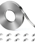 DIY Heavy Duty Adjustable Hose Clamp Kit 16 Ft With 304 Stainless Steel Clamps Strap And 10 Fasteners Large Worm Gear Pipe Clamp Screw
