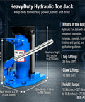 Heavy Duty Hydraulic Toe Jack Lift For Tight Garage Spaces Sturdy Alloy Steel Machine Elevator specifications and features.