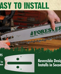 18 Inch Chainsaw Bar And Chain Replacement Kit With.325 Pitch And.050 Gauge For OEM Husqvarna Jonsered McCulloch 72 Drive Link K095 Mount Lightweight Laminated Steel Saw Parts shown being installed.