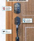 Smart Keypad Deadbolt With Handle, Keyless Front Door Lock No Keys Needed, Auto Lock, Anti Peeking Password, 20 User Codes, Matte Black