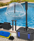 All In One Pond Fountain Kit With 3 Spray Heads And 400 GPH Pump, 4 Stage Filtration For 200 To 350 Gallon Ponds setup