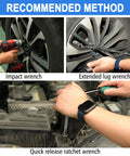 Demonstration of removing nuts with 13 Piece Screw Extractor And Bolt Remover Set With Three Eighths Inch Drive Beefy Heavy Duty Multi Spline Kit