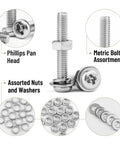 540 Piece Stainless Steel Nuts And Bolts Assortment Kit with Washers and Screws M3 Range seven sizes 6-30mm visible