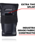 Six Pack Pad Set For Elbows Knees And Wrists Protective Gear For Skateboarding Roller Skating And Inline Skating Black Wrist Guard