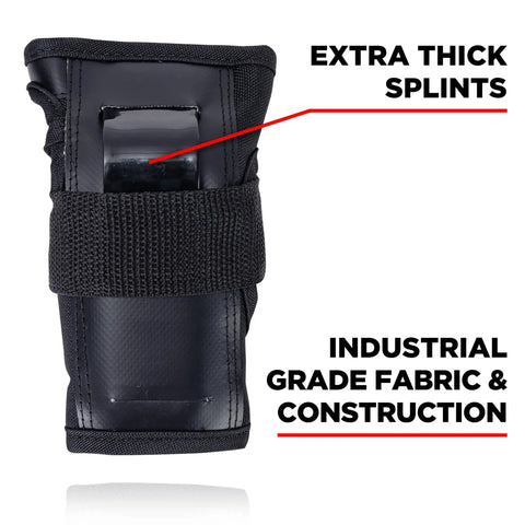 Six Pack Pad Set For Elbows Knees And Wrists Protective Gear For Skateboarding Roller Skating And Inline Skating Black Wrist Guard