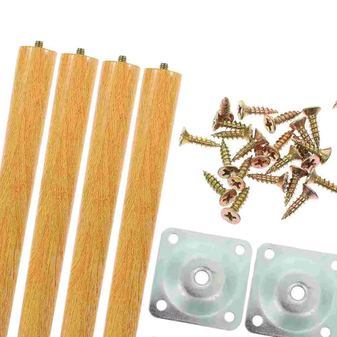 Detachable Wooden Furniture Legs Kit, 4 Pieces, 30cm Table And Cabinet Feet For DIY Projects, Easy Install with screws and plates