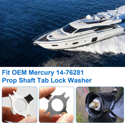 5 Piece Prop Tab Washer Kit For Quicksilver And Mariner Outboard Motors Pro Grade 14 76281 Marine with detailed images of components