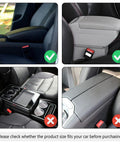 Upgraded Slick Microfiber Car Center Console Cover Universal Armrest Cushion With Nifty Double Side Storage Pockets Pink Ride Pad fitting check images.