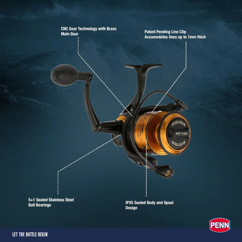 Spinfisher VII 3500 Saltwater Spinning Reel With IPX5 Seal Tough Aluminum Spool Left Right Handle Position HT-100 Front Drag