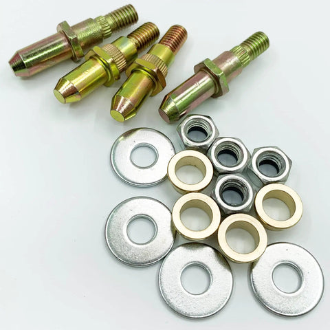 Door Hinge Pin And Bushing Pro Grade Repair Kit For GM Trucks And SUVs Including Silverado Sierra Tahoe Suburban Yukon Avalanche Heavy Duty Roller Pin Replacement 19299324 38453 showing pins, bushings, washers, nuts