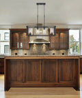 Iverson 34 Inch 4 Light Farmhouse Rectangular Island Light With Clear Cylinder Glass Shades In Oil Rubbed Bronze Finish