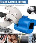 Beast Cordless Electric Cable Cutter With Eight Hour Runtime cutting armored cable and steel core wire effortlessly.