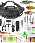 All In One Fishing Waist Pack Kit With Tackle Box And Lure Kit, Slim Sling Fanny Pack With Pliers Lip Gripper And Weigh Scale